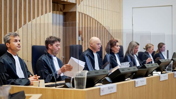 Judges are seen in a courtroom of The Schiphol Judicial Complex, prior to the criminal trial against four suspects in the July 2014 downing of Malaysia Airlines flight MH17, in Badhoevedorp, Netherlands, 8 June 2020 - Sputnik International