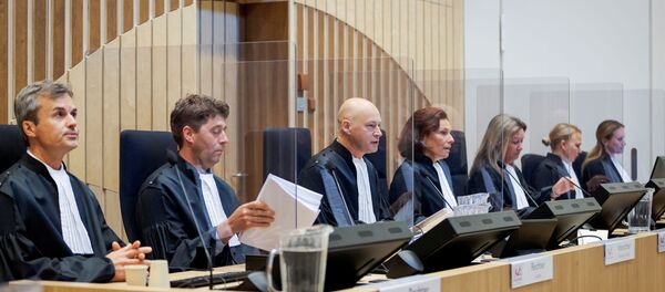 Judges are seen in a courtroom of The Schiphol Judicial Complex, prior to the criminal trial against four suspects in the July 2014 downing of Malaysia Airlines flight MH17, in Badhoevedorp, Netherlands, June 8, 2020 Judges are seen in a courtroom of The Schiphol Judicial Complex, prior to the criminal trial against four suspects in the July 2014 downing of Malaysia Airlines flight MH17, in Badhoevedorp, Netherlands, June 8, 2020 - Sputnik International