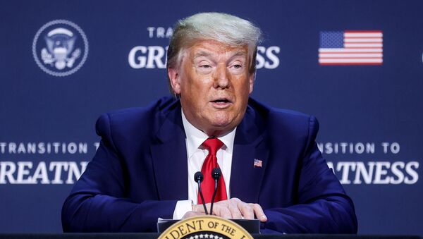 U.S. President Donald Trump speaks during a roundtable discussion with members of the faith community, law enforcement and small business at Gateway Church Dallas Campus in Dallas, Texas, U.S., June 11, 2020. - Sputnik International