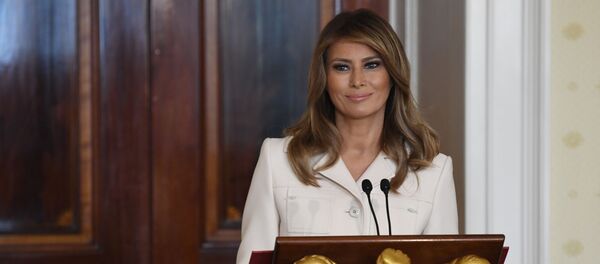 First lady Melania Trump speaks during the Governors' Spouses' luncheon in the Blue Room of the White House in Washington, Monday, Feb. 10, 2020 First lady Melania Trump speaks during the Governors' Spouses' luncheon in the Blue Room of the White House in Washington, Monday, Feb. 10, 2020 - Sputnik International