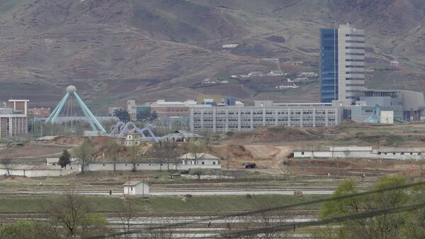 FILE - In this April 24, 2018, file photo, the Kaesong industrial complex in North Korea is seen from the Taesungdong freedom village inside the demilitarized zone during a press tour in Paju, South Korea - Sputnik International