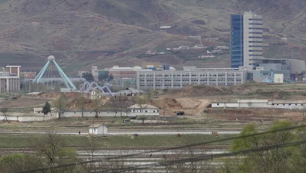 FILE - In this April 24, 2018, file photo, the Kaesong industrial complex in North Korea is seen from the Taesungdong freedom village inside the demilitarized zone during a press tour in Paju, South Korea - Sputnik International