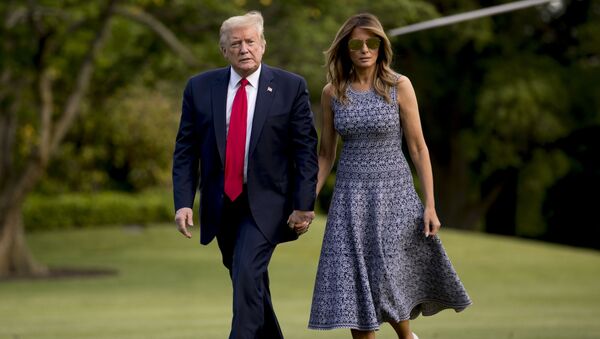 President Donald Trump and first lady Melania Trump return to the White House in Washington, Wednesday, May 27, 2020 - Sputnik International