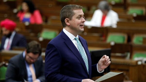 Canada's Conservative Party leader Andrew Scheer speaks during a meeting of the special committee on the COVID-19 pandemic, as efforts continue to help slow the spread of the coronavirus disease (COVID-19), in the House of Commons on Parliament Hill in Ottawa, Ontario, Canada June 16, 2020. - Sputnik International