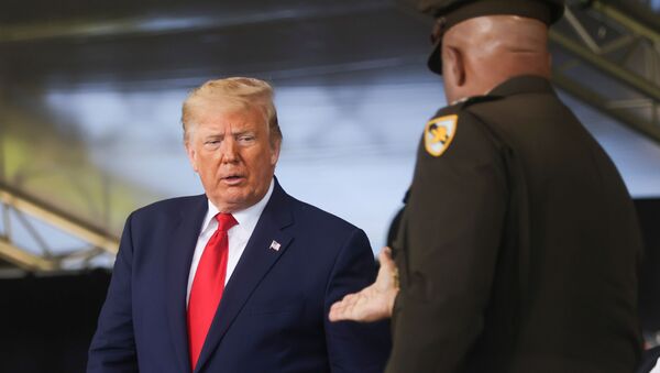 U.S. President Donald Trump is introduced to deliver the commencement address by U.S. Army Lieutenant General Darryl Williams, the Superintendent of the U.S. Military Academy at West Point, at the 2020 United States Military Academy Graduation Ceremony at West Point, New York, U.S., June 13, 2020 - Sputnik International