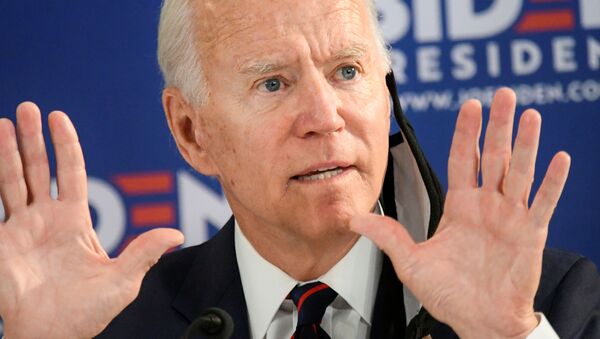 Democratic U.S. presidential candidate and former Vice President Joe Biden speaks at a campaign event devoted to the reopening of the U.S. economy during the coronavirus disease (COVID-19) pandemic in Philadelphia, Pennsylvania, U.S., June 11, 2020 - Sputnik International