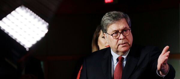 U.S. Attorney General William Barr gestures during a joint briefing about an executive order from U.S. President Donald Trump on the International Criminal Court at the State Department in Washington, U.S., June 11, 2020 U.S. Attorney General William Barr gestures during a joint briefing about an executive order from U.S. President Donald Trump on the International Criminal Court at the State Department in Washington, U.S., June 11, 2020 - Sputnik International
