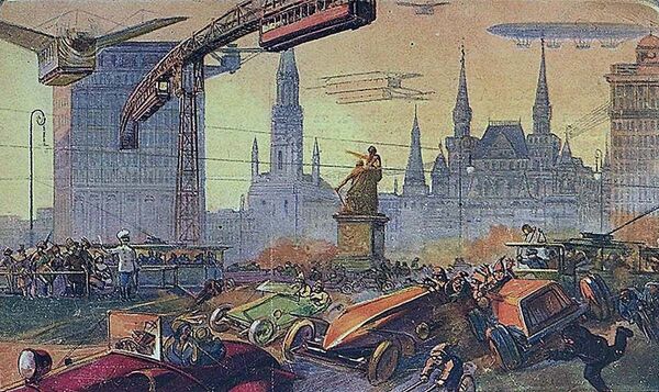 Future Almost Here? Artistic Impression of 23rd Century Moscow in Series of Imperial Era Postcards - Sputnik International