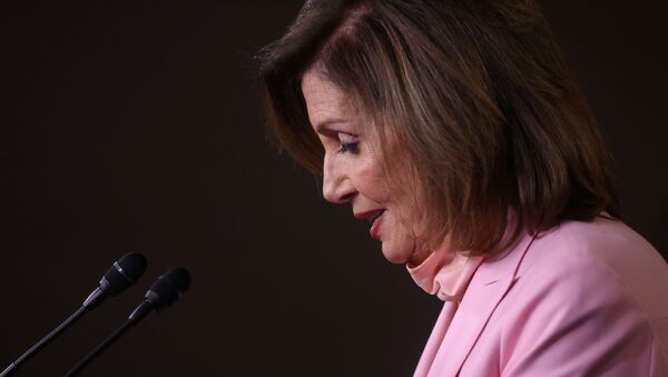 U.S. House Speaker Nancy Pelosi (D-CA) addresses her weekly news conference with Capitol Hill reporters at the U.S. Capitol in Washington, U.S., June 18, 2020. REUTERS/Jonathan Ernst - Sputnik International