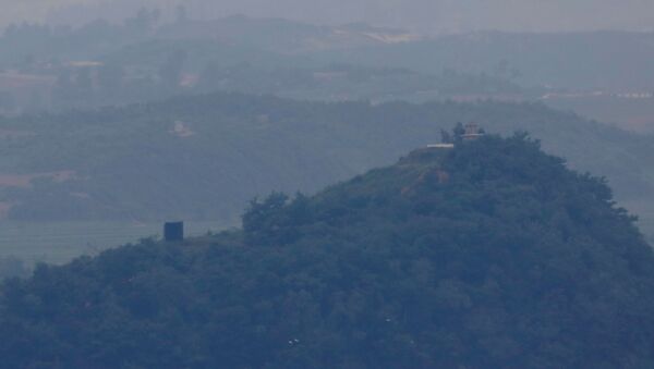 A North Korean loudspeaker is seen near the demilitarized zone which separates the two Koreas in Paju - Sputnik International