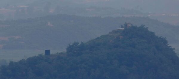 A North Korean loudspeaker is seen near the demilitarized zone which separates the two Koreas in Paju - Sputnik International