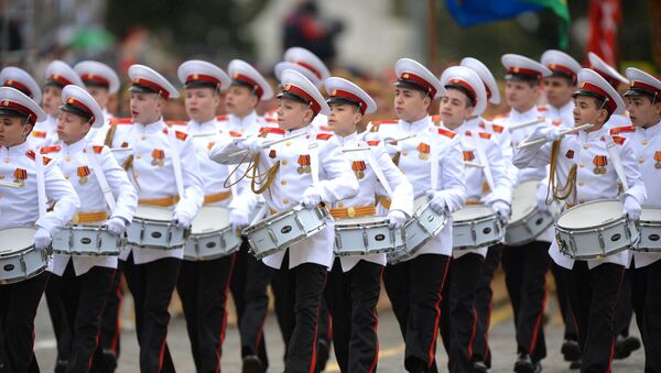 Drummers of the cadet corps at a military parade to mark the 75th anniversary of Victory in the Great Patriotic War of 1941-1945. - Sputnik International