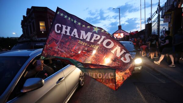 Liverpool fans celebrate winning the Premier League - Liverpool, Britain - June 25, 2020 - Sputnik International