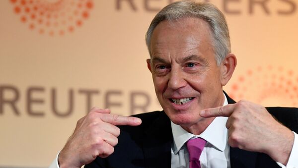 Former British Prime Minister Tony Blair speaks during an interview with Axel Threlfall at a Reuters Newsmaker event on The challenging state of British politics in London, Britain, November 25, 2019 - Sputnik International