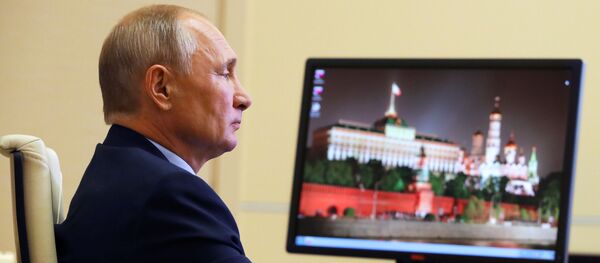 Russian President Vladimir Putin holds a meeting with members of the Russian Civic Chamber via video link from Novo-Ogarevo residence, outside Moscow, Russia Russian President Vladimir Putin holds a meeting with members of the Russian Civic Chamber via video link from Novo-Ogarevo residence, outside Moscow, Russia - Sputnik International