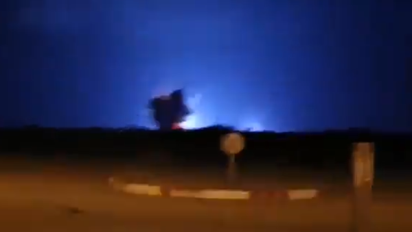 Explosions from Israel Defense Force (IDF) airstrikes in Gaza on June 26, 2020 - Sputnik International