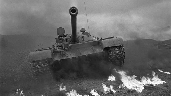 T-55 medium tank during Soviet Army drills. File photo. - Sputnik International