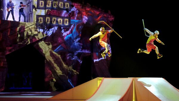 Artists perform during Cirque du Soleil's Crystal show in Riga, Latvia January 15, 2020. - Sputnik International
