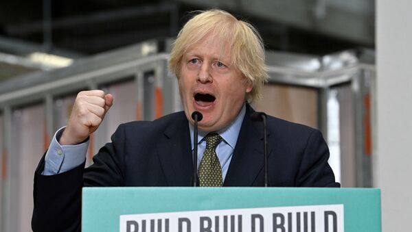 Britain's Prime Minister Boris Johnson delivers a speech during his visit to Dudley College of Technology in Dudley, Britain, June 30, 2020 - Sputnik International