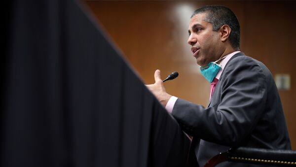 FCC Chairman, Ajit Pai, testifies during a Senate Appropriations Subcommittee hearing on Capitol Hill in Washington, D.C., U.S., June 16, 2020 - Sputnik International