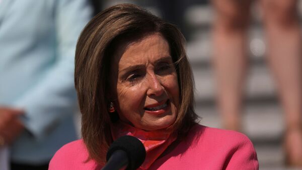 U.S. Speaker of the House Nancy Pelosi holds a news conference with House Democrats to unveil a plan to cut nearly 90% of greenhouse gas emissions by 2050 on the steps of the U.S. Capitol Building, June 30, 2020 in Washington, U.S - Sputnik International