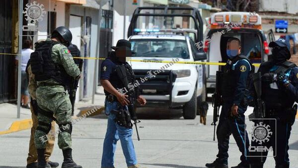 Security forces are seen after gunmen opened fire on a drugs rehabilitation center in Irapuato, Guanajuato, Mexico, June 6, 2020 in this picture obtained from social media. Picture taken June 6, 2020 - Sputnik International