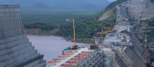 Ethiopia's Grand Renaissance Dam is seen as it undergoes construction on the river Nile in Guba Woreda, Benishangul Gumuz Region, Ethiopia, 26 September 2019. - Sputnik International