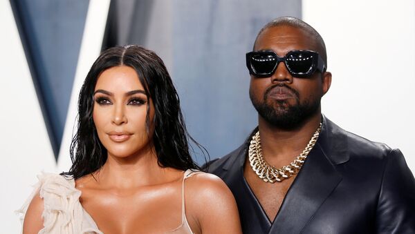  Kim Kardashian and Kanye West attend the Vanity Fair Oscar party in Beverly Hills during the 92nd Academy Awards, in Los Angeles, California, U.S., February 9, 2020 - Sputnik International