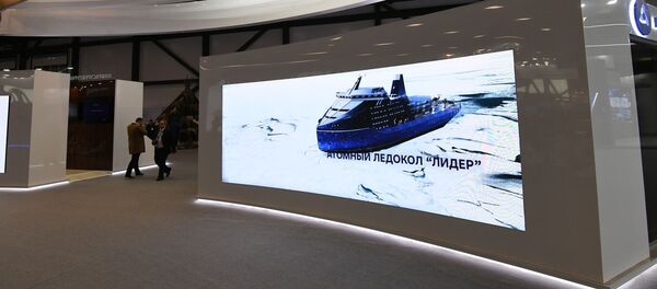 Leader-class of icebreakers featured at Rosatom's booth at the Arctic: Territory of Dialogue international Arctic forum in St. Petersburg. File photo. Leader-class of icebreakers featured at Rosatom's booth at the Arctic: Territory of Dialogue international Arctic forum in St. Petersburg. File photo. - Sputnik International