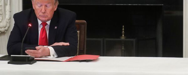 U.S. President Donald Trump uses a mobile phone (File) U.S. President Donald Trump uses a mobile phone (File) - Sputnik International
