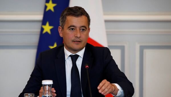 French Interior Minister Gerald Darmanin attends a meeting with representatives of the French National Police and French Gendarmerie, at the Interior Ministry at Place Beauvau in Paris, France,  July 8, 2020 - Sputnik International
