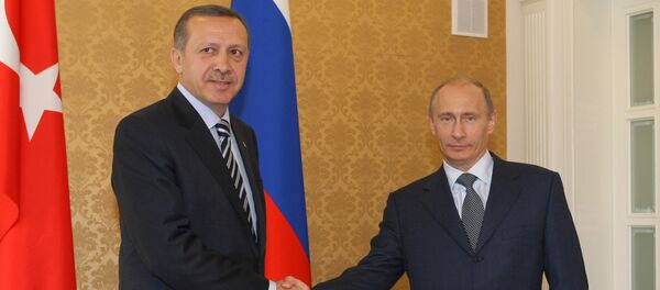 Russia and Turkey may be divided on some foreign policy issues, especially on Ukraine and Syria, but Russian President Vladimir Putin and his Turkish counterpart Recep Tayyip Erdogan have instead opted to focus on areas of mutual interest during their meeting in Ankara on Monday. Russia and Turkey may be divided on some foreign policy issues, especially on Ukraine and Syria, but Russian President Vladimir Putin and his Turkish counterpart Recep Tayyip Erdogan have instead opted to focus on areas of mutual interest during their meeting in Ankara on Monday. - Sputnik International