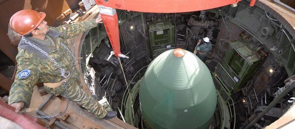 The Dnepr-1, a civilian modification of the RS-20 ICBM, Nato codename 'Satan'. File photo of a silo being prepared at Baikonur Cosmodrome for the launch of the RS-20 Dnepr. The Dnepr-1, a civilian modification of the RS-20 ICBM, Nato codename 'Satan'. File photo of a silo being prepared at Baikonur Cosmodrome for the launch of the RS-20 Dnepr. - Sputnik International