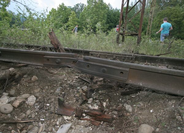Railway blast site in Abkhazia - Sputnik International