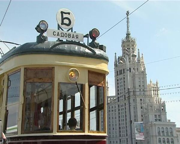 Vintage trams roll down Moscow streets - Sputnik International