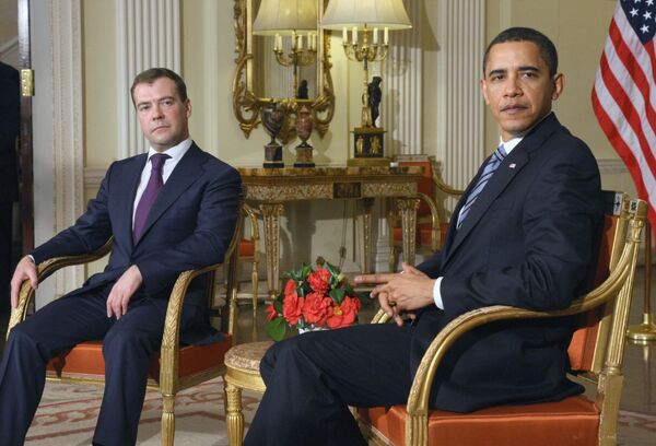 Dmitry Medvedev and Barack Obama during G20 press-conference - Sputnik International