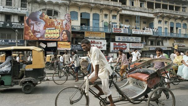 Cycle rickshaw in a Delhi street. - Sputnik International