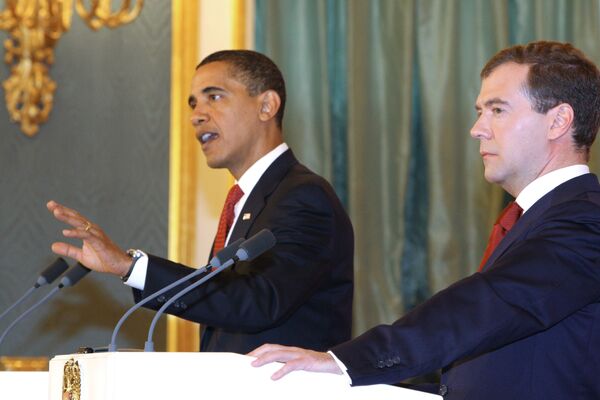 U.S. President Barack Obama and President Dmitry Medvedev give news conference - Sputnik International