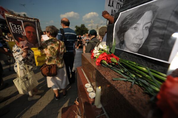 Rally in memory of murdered human rights activist Natalia Estemirova in Moscow - Sputnik International