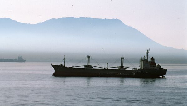 Cargo ship sailing in Strait of Gibraltar - Sputnik International
