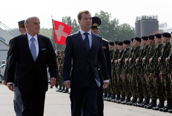 Dmitry Medvedev and Swiss President - Sputnik International