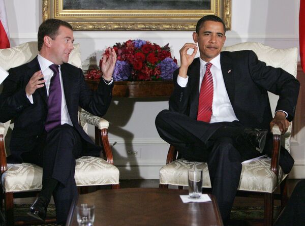 Russian President Dmitry Medvedev, U.S. President Barack Obama - Sputnik International
