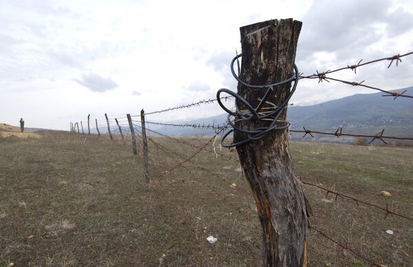 South Ossetia-Georgia demarcation line near the village of Tserkov, Tskhinval District - Sputnik International