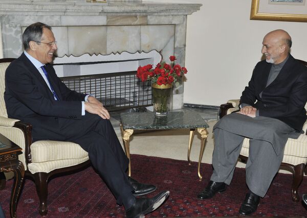 Sergei Lavrov meets with Hamid Karzai in Kabul - Sputnik International