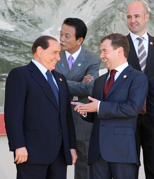  Medvedev and Berlusconi  - Sputnik International