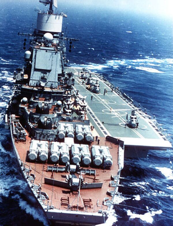 The Admiral Gorshkov, a modernized Project 1143 Kiev-class carrier which received many of the improvements that would appear in Project 1143.5 ships The Admiral Gorshkov, a modernized Project 1143 Kiev-class carrier which received many of the improvements that would appear in Project 1143.5 ships - Sputnik International