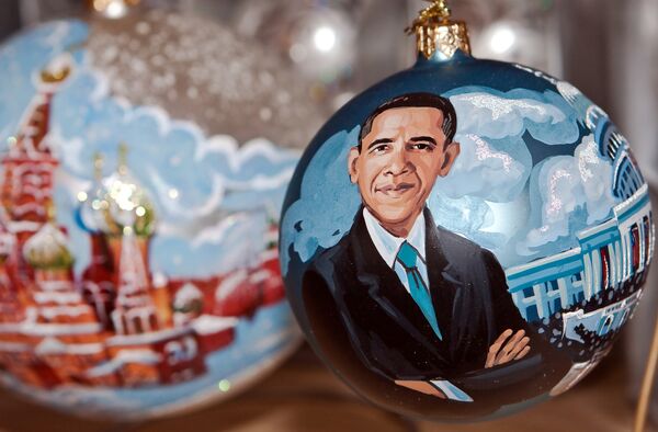 Christmas decorations with “Obama balls” a piece of artwork  - Sputnik International