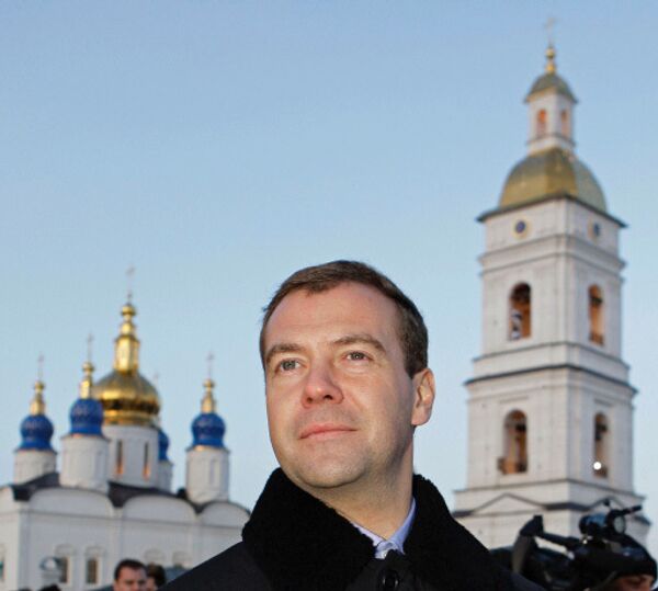 Medvedev at the Tobol Kremlin - Sputnik International