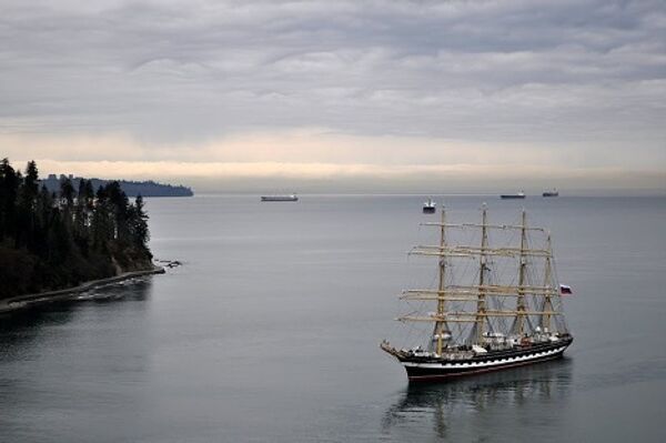 Russia's Kruzenshtern sailing ship arrives in Vancouver Russia's Kruzenshtern sailing ship arrives in Vancouver - Sputnik International