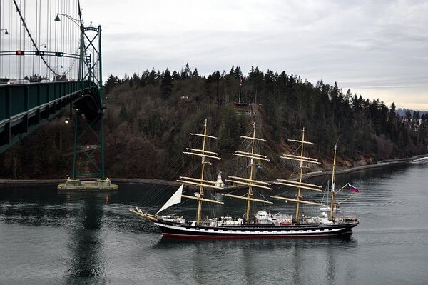 Russia's Kruzenshtern sailing ship arrives in Vancouver - Sputnik International